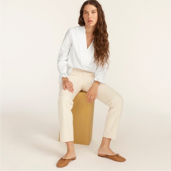 NWT J.Crew Womens Size Small Black Eyelet-Embroidered V-Neck Blouse Top Cotton - Picture 7 of 15